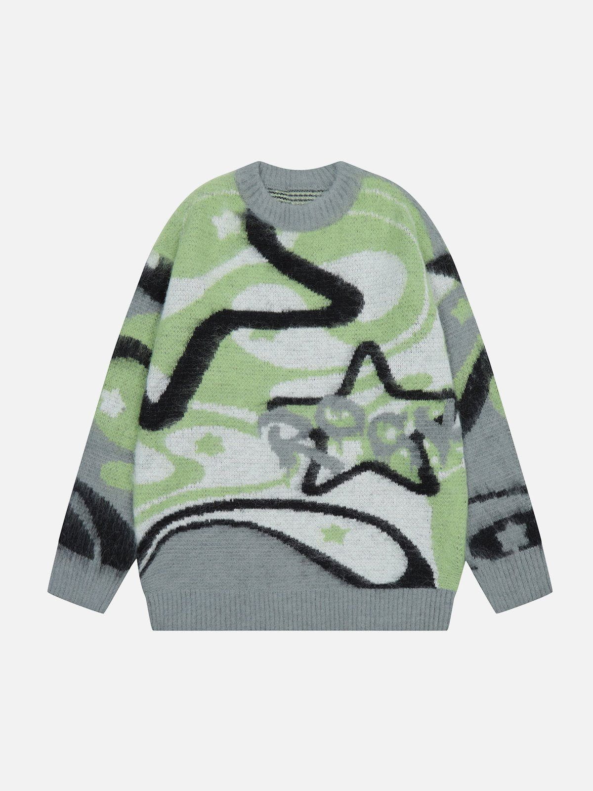 Collision Star Embroidery Sweater Streetwear Brand Techwear Combat Tactical YUGEN THEORY