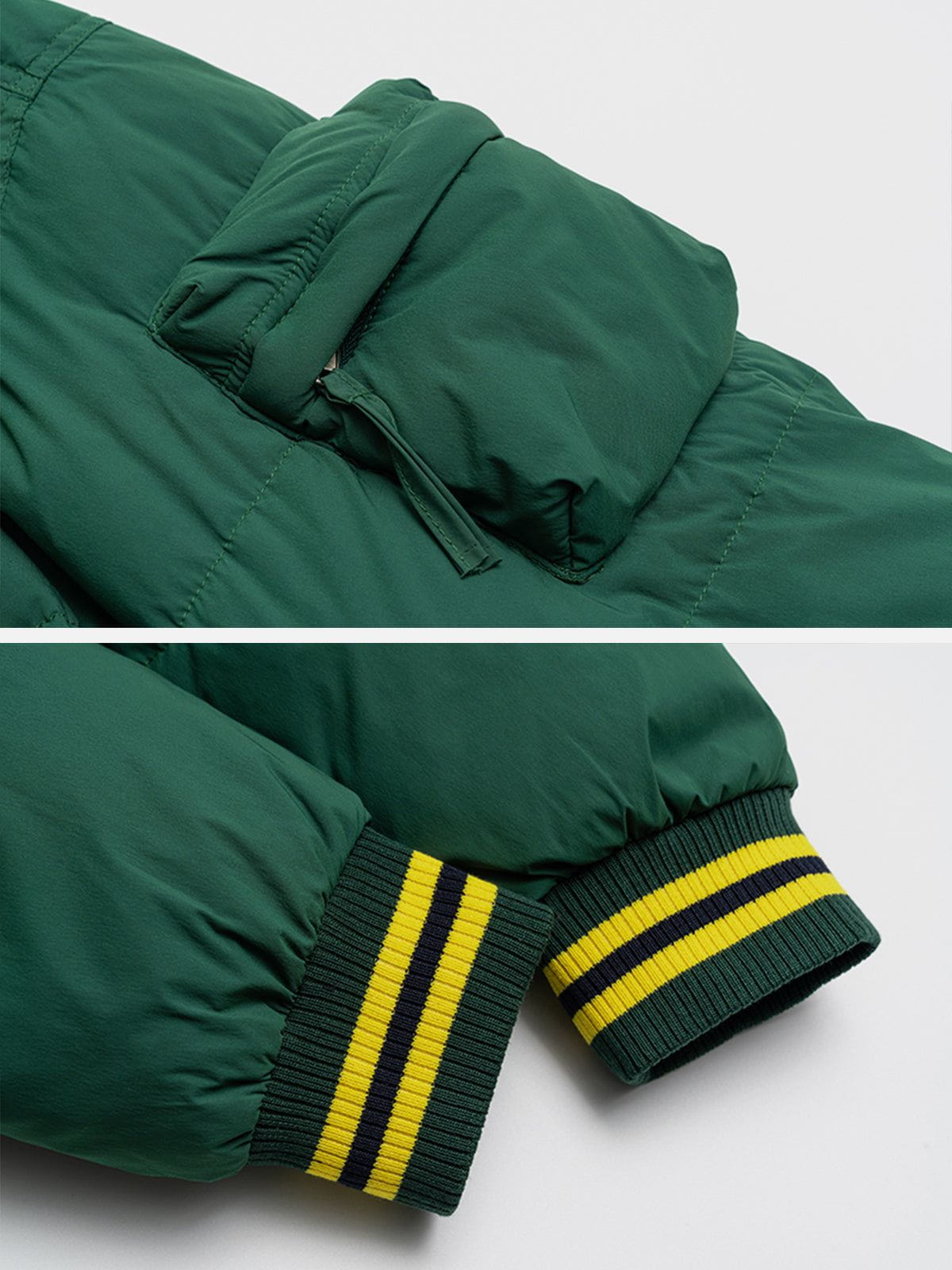 Colorblock Large Pocket Varsity Down Coat Streetwear Brand Techwear Combat Tactical YUGEN THEORY