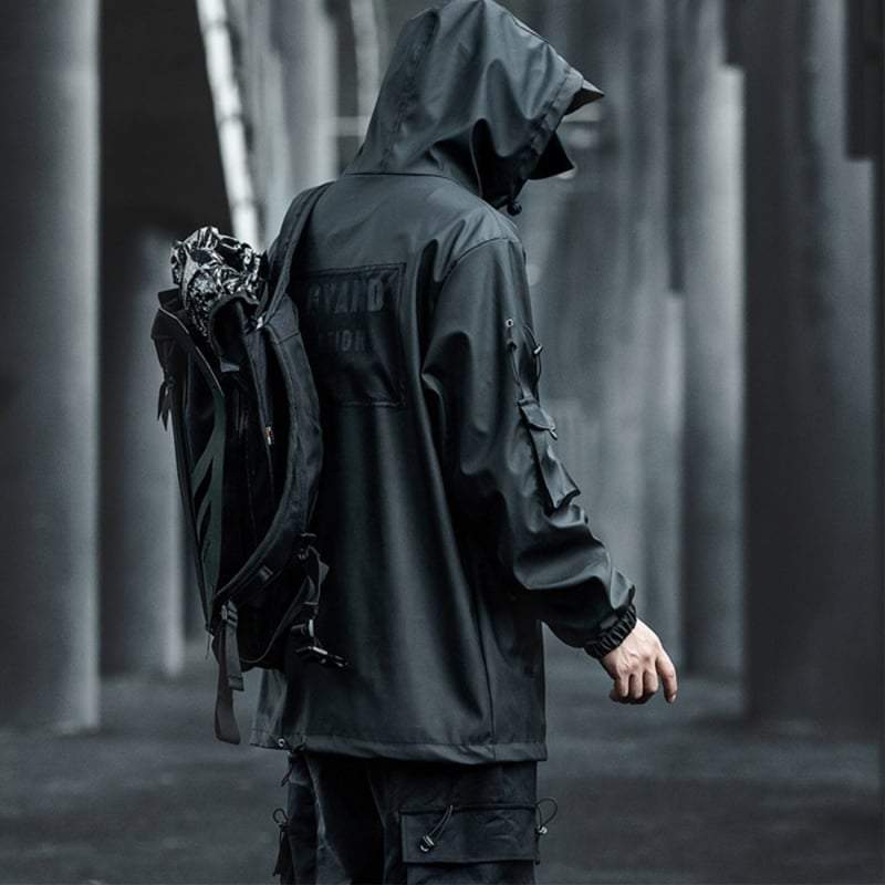 Combat Black Cargo Techwear Jacket Streetwear Brand Techwear Combat Tactical YUGEN THEORY