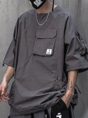 Combat Drawstring Cargo Tee Streetwear Brand Techwear Combat Tactical YUGEN THEORY