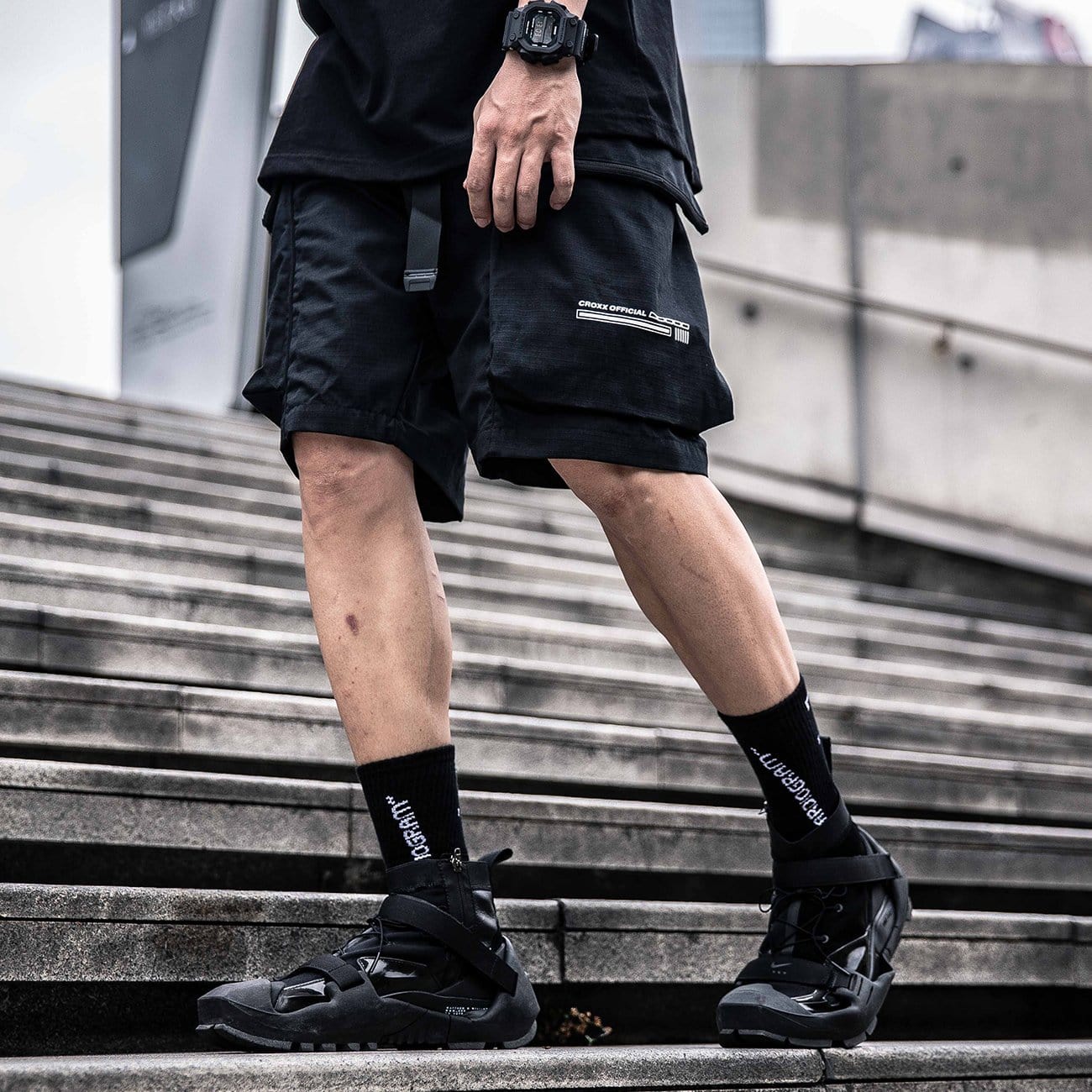 Combat Patchwork Pockets Nylon Shorts Streetwear Brand Techwear Combat Tactical YUGEN THEORY