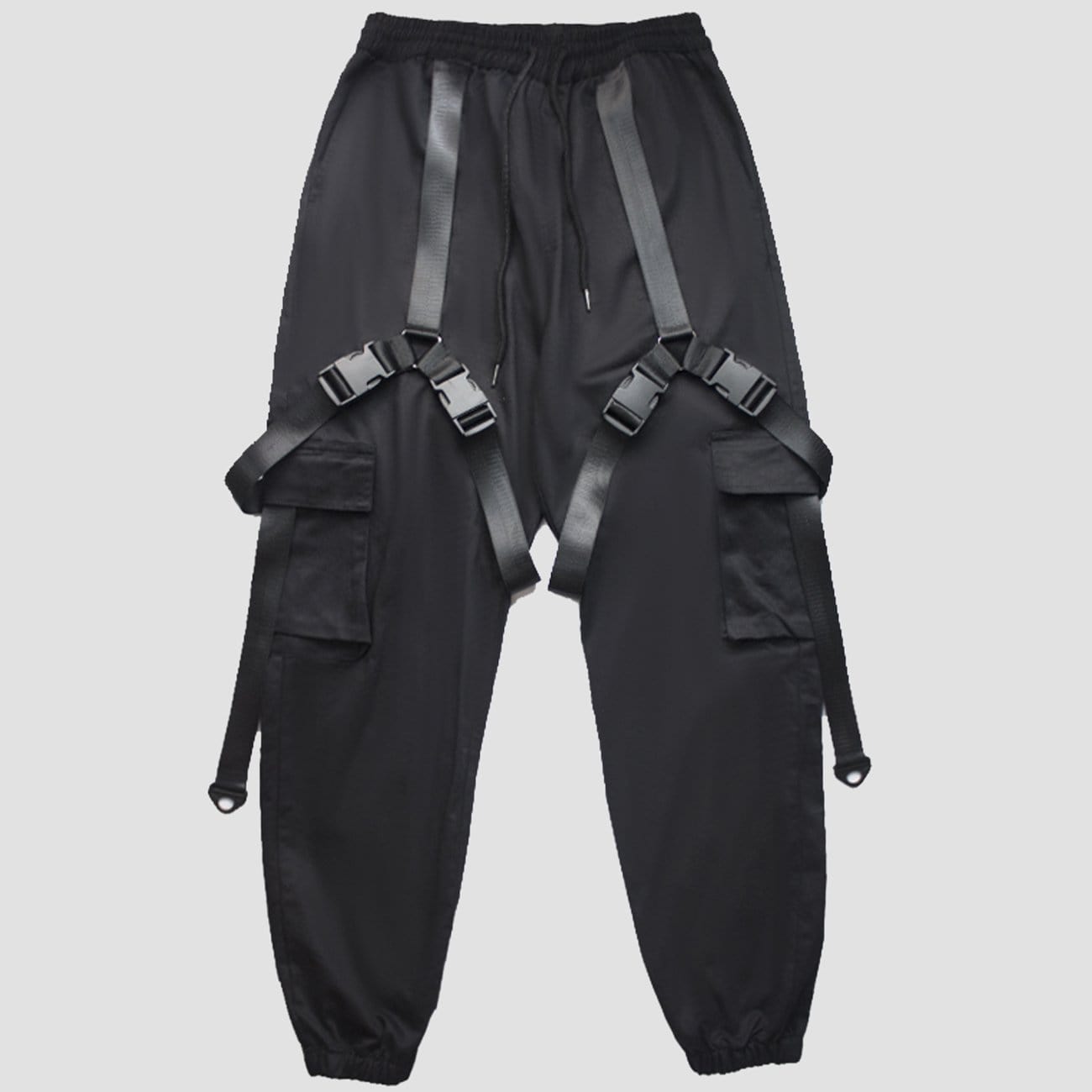 Combat Techwear Ribbons Buckle Cargo Pants Streetwear Brand Techwear Combat Tactical YUGEN THEORY