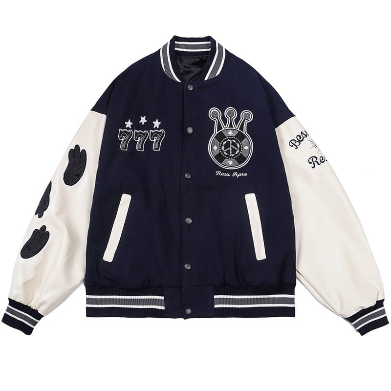 Cool Letterman Varsity Jacket Crown Streetwear Brand Techwear Combat Tactical YUGEN THEORY