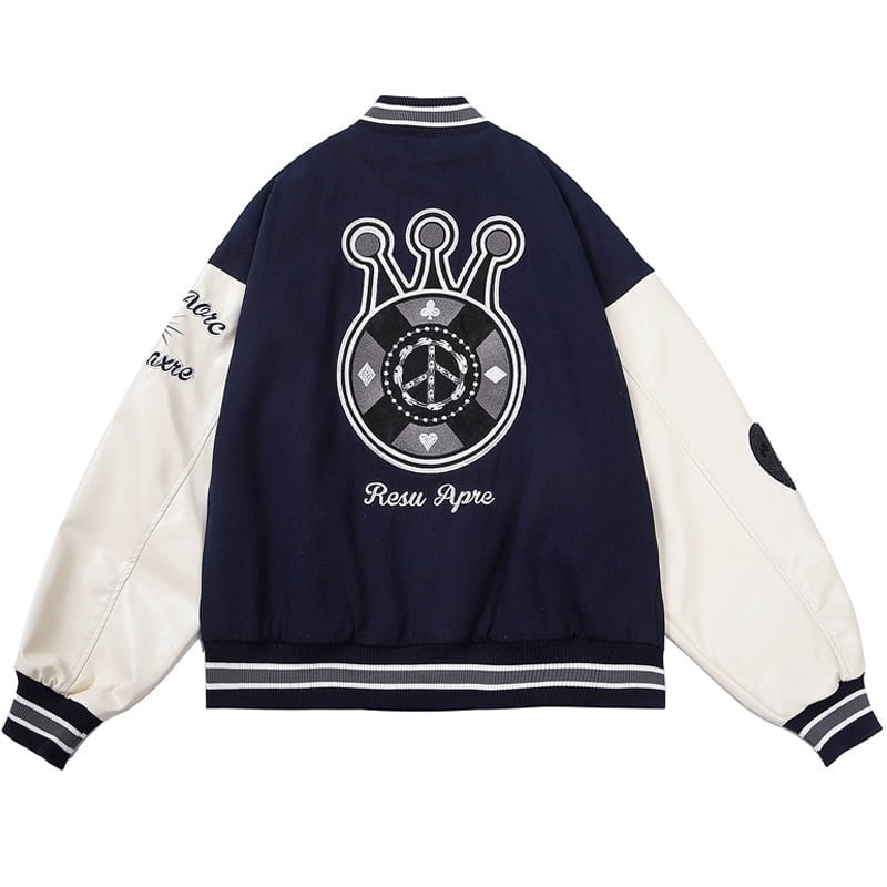 Cool Letterman Varsity Jacket Crown Streetwear Brand Techwear Combat Tactical YUGEN THEORY