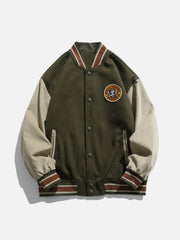 Corduroy Patchwork Varsity Jacket Streetwear Brand Techwear Combat Tactical YUGEN THEORY