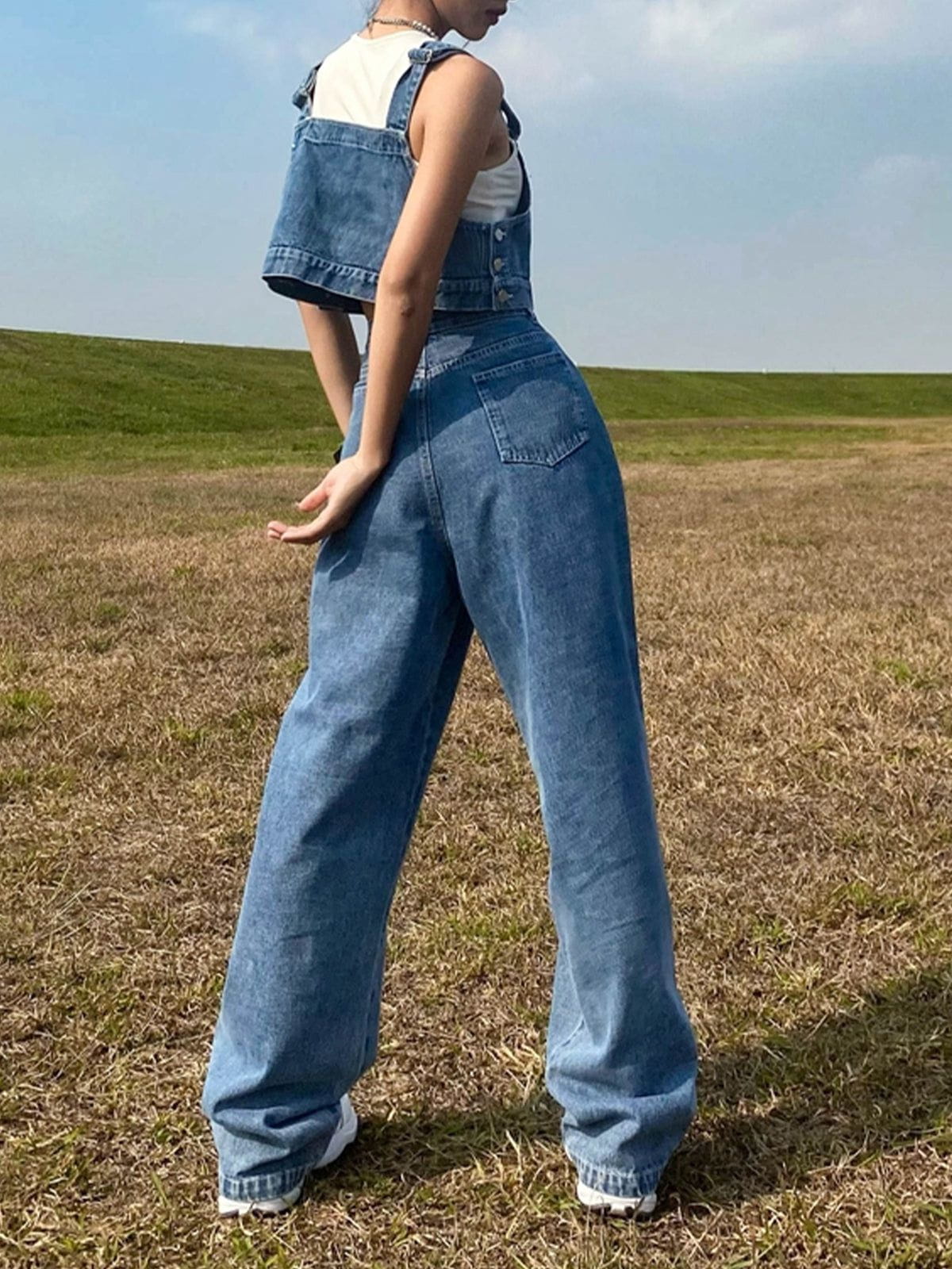 Cropped Suspender Jeans Streetwear Brand Techwear Combat Tactical YUGEN THEORY