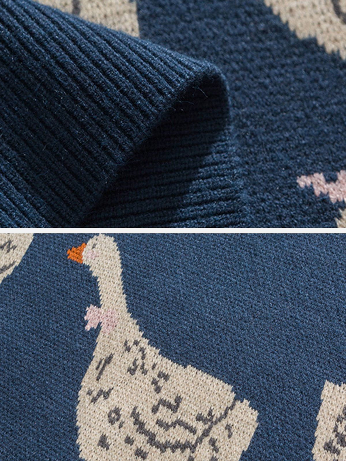 Cute Duck Knit Sweater Streetwear Brand Techwear Combat Tactical YUGEN THEORY