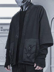 Cyberpunk Patchwork Cardigan Jacket Streetwear Brand Techwear Combat Tactical YUGEN THEORY