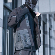 Cyberpunk Patchwork Cardigan Jacket Streetwear Brand Techwear Combat Tactical YUGEN THEORY