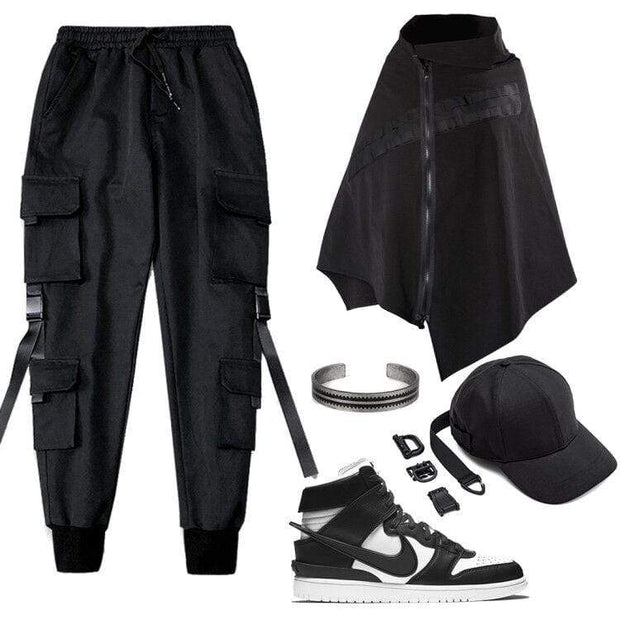 Cyberpunk Zip Up Cape Streetwear Brand Techwear Combat Tactical YUGEN THEORY