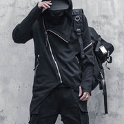 Dark Asymmetric Side Zip Cape Jacket Streetwear Brand Techwear Combat Tactical YUGEN THEORY