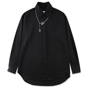 Dark B Chain Decoration Long Sleeve Shirt Streetwear Brand Techwear Combat Tactical YUGEN THEORY