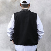 Dark Button Pockets Cardigan Vest Streetwear Brand Techwear Combat Tactical YUGEN THEORY