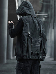 Dark Combat Multi Pockets Hooded Vest Streetwear Brand Techwear Combat Tactical YUGEN THEORY