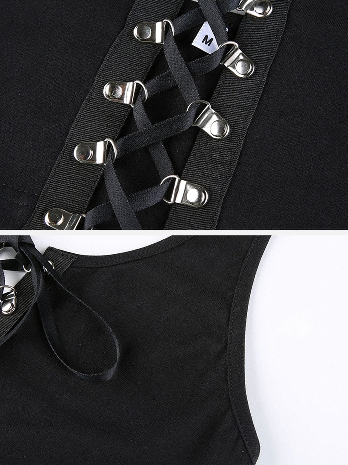Dark Cross Strap Hollow Chain Halter Sexy Vest Streetwear Brand Techwear Combat Tactical YUGEN THEORY