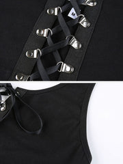 Dark Cross Strap Hollow Chain Halter Sexy Vest Streetwear Brand Techwear Combat Tactical YUGEN THEORY