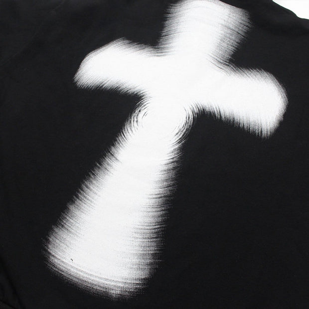 Dark Double Crucifixion Print Hoodie Streetwear Brand Techwear Combat Tactical YUGEN THEORY