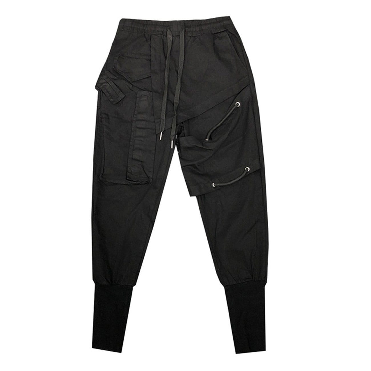 Dark Drawstring Cargo Pants Streetwear Brand Techwear Combat Tactical YUGEN THEORY