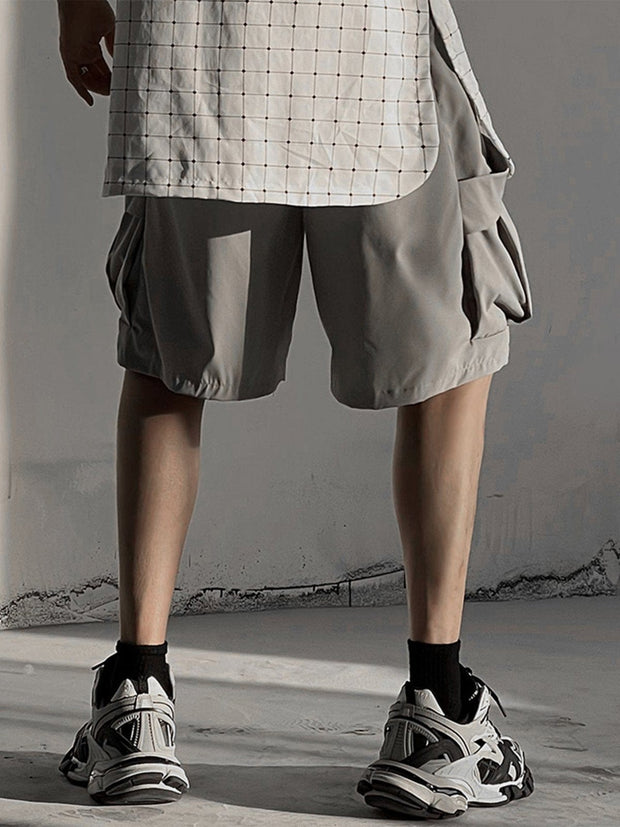 Dark Embroidery Cargo Shorts Streetwear Brand Techwear Combat Tactical YUGEN THEORY