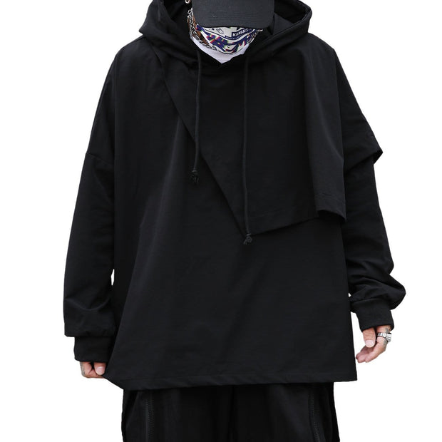 Dark Fake Two Irregular Oversized Hoodie Streetwear Brand Techwear Combat Tactical YUGEN THEORY