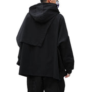 Dark Fake Two Irregular Oversized Hoodie Streetwear Brand Techwear Combat Tactical YUGEN THEORY