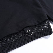 Dark Fake Two Net Yarn Skeleton Print Hoodie Streetwear Brand Techwear Combat Tactical YUGEN THEORY