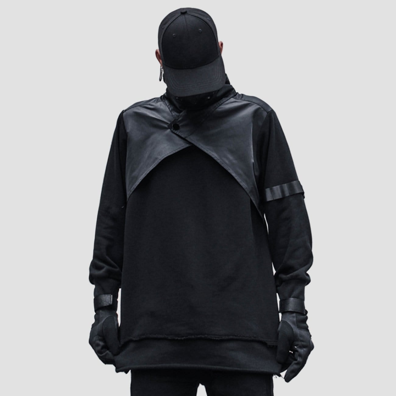 Dark Function Patchwork Fake Two Sweatshirt Streetwear Brand Techwear Combat Tactical YUGEN THEORY