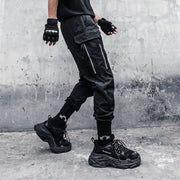 Dark Functional Personality Zipper Multi-pocket Cargo Pants Streetwear Brand Techwear Combat Tactical YUGEN THEORY