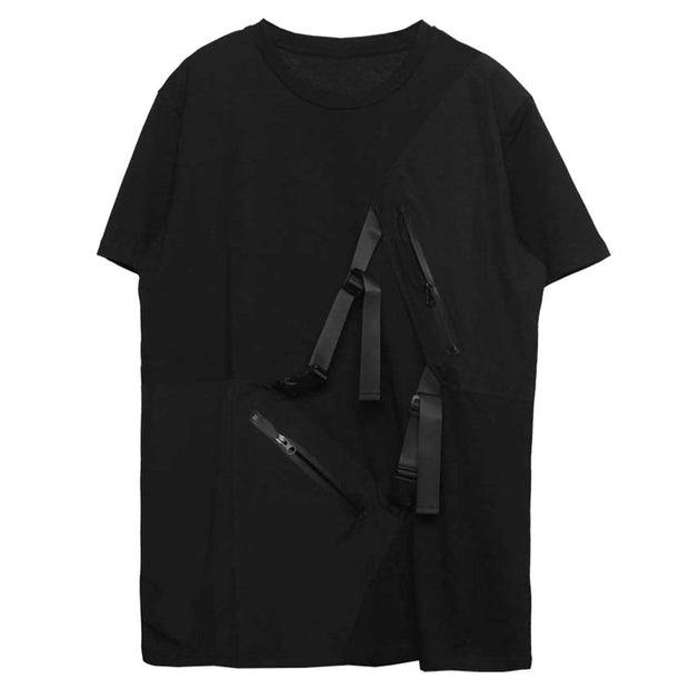 Dark Functional Ribbons Patchwork Tee Streetwear Brand Techwear Combat Tactical YUGEN THEORY