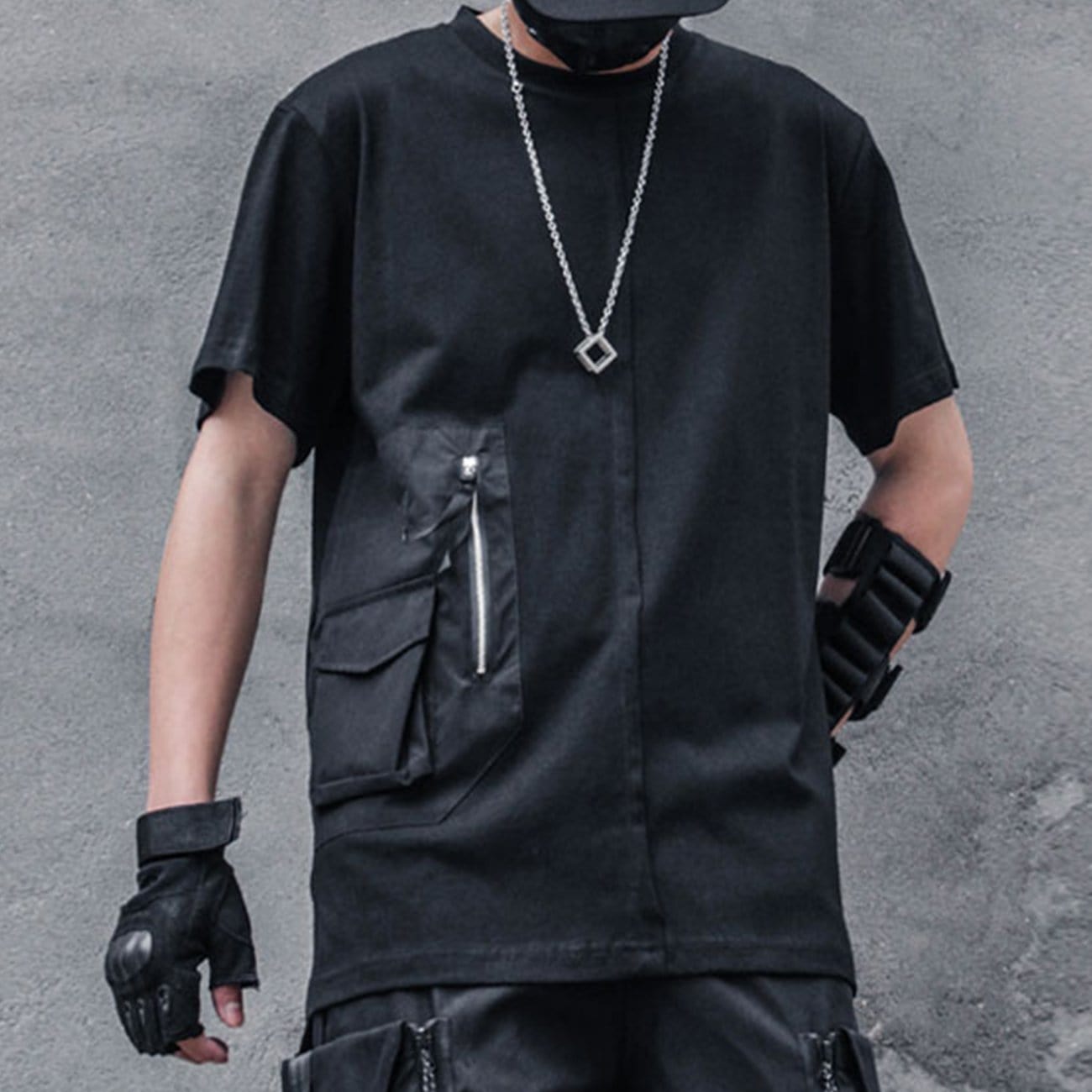 Dark Functional Zipper Pockets Tee Streetwear Brand Techwear Combat Tactical YUGEN THEORY