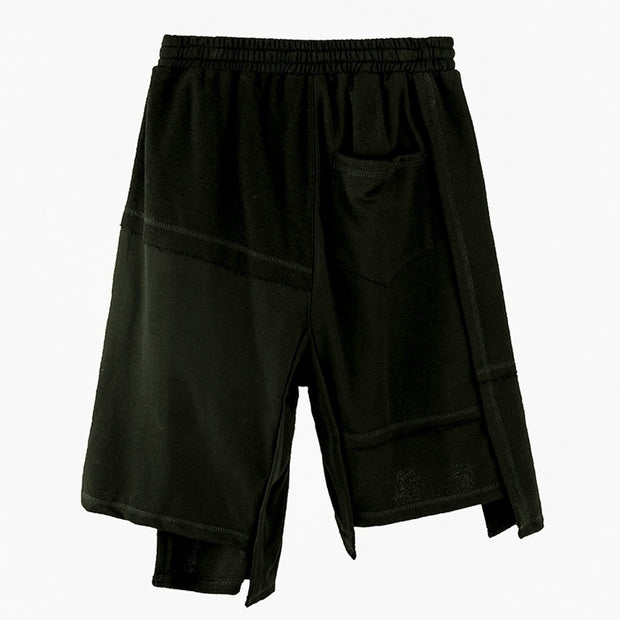 Dark Irregular Patchwork Cotton Shorts Streetwear Brand Techwear Combat Tactical YUGEN THEORY