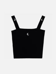 Dark Moon Embroidered Vest Streetwear Brand Techwear Combat Tactical YUGEN THEORY