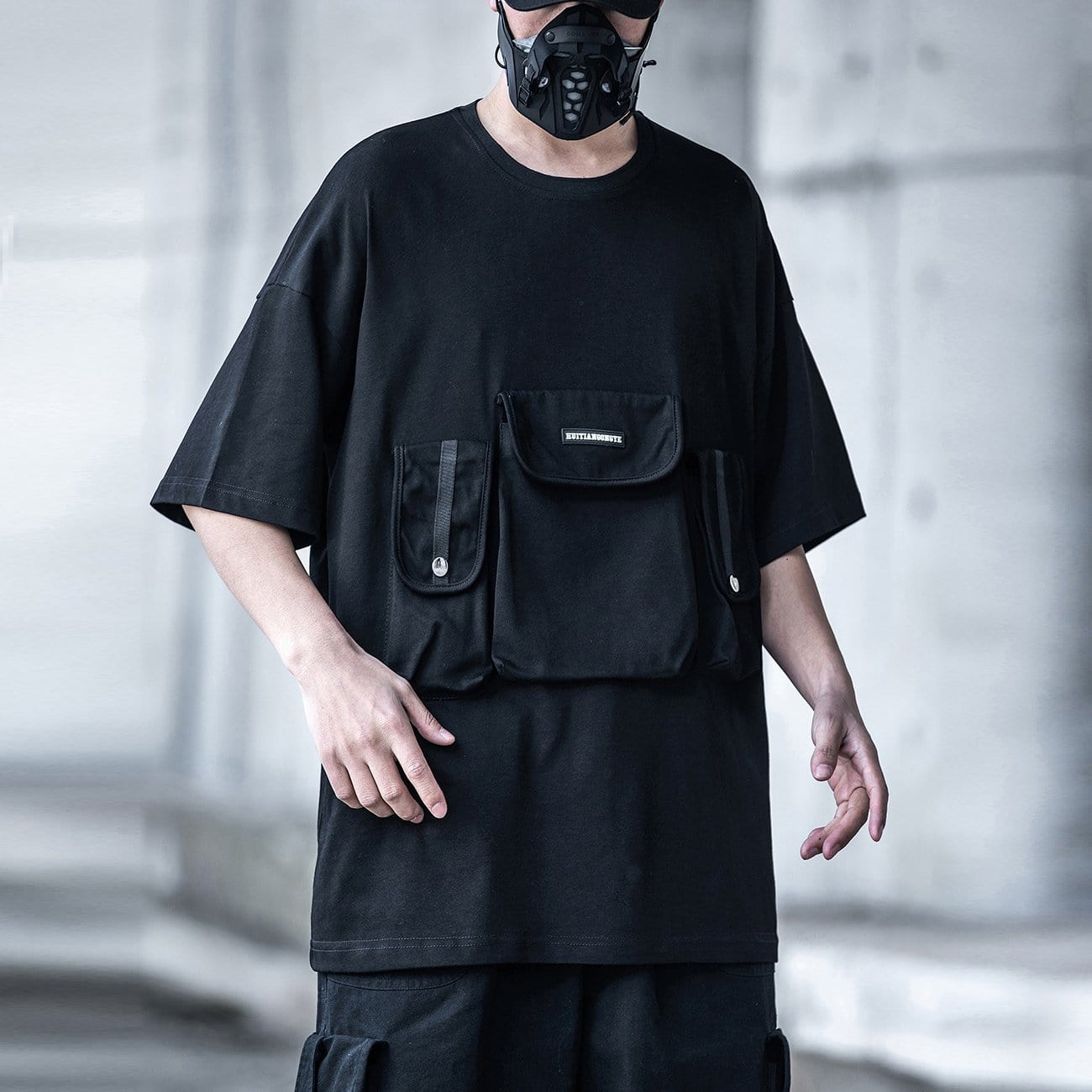 Dark Multi Pockets Tee Streetwear Brand Techwear Combat Tactical YUGEN THEORY