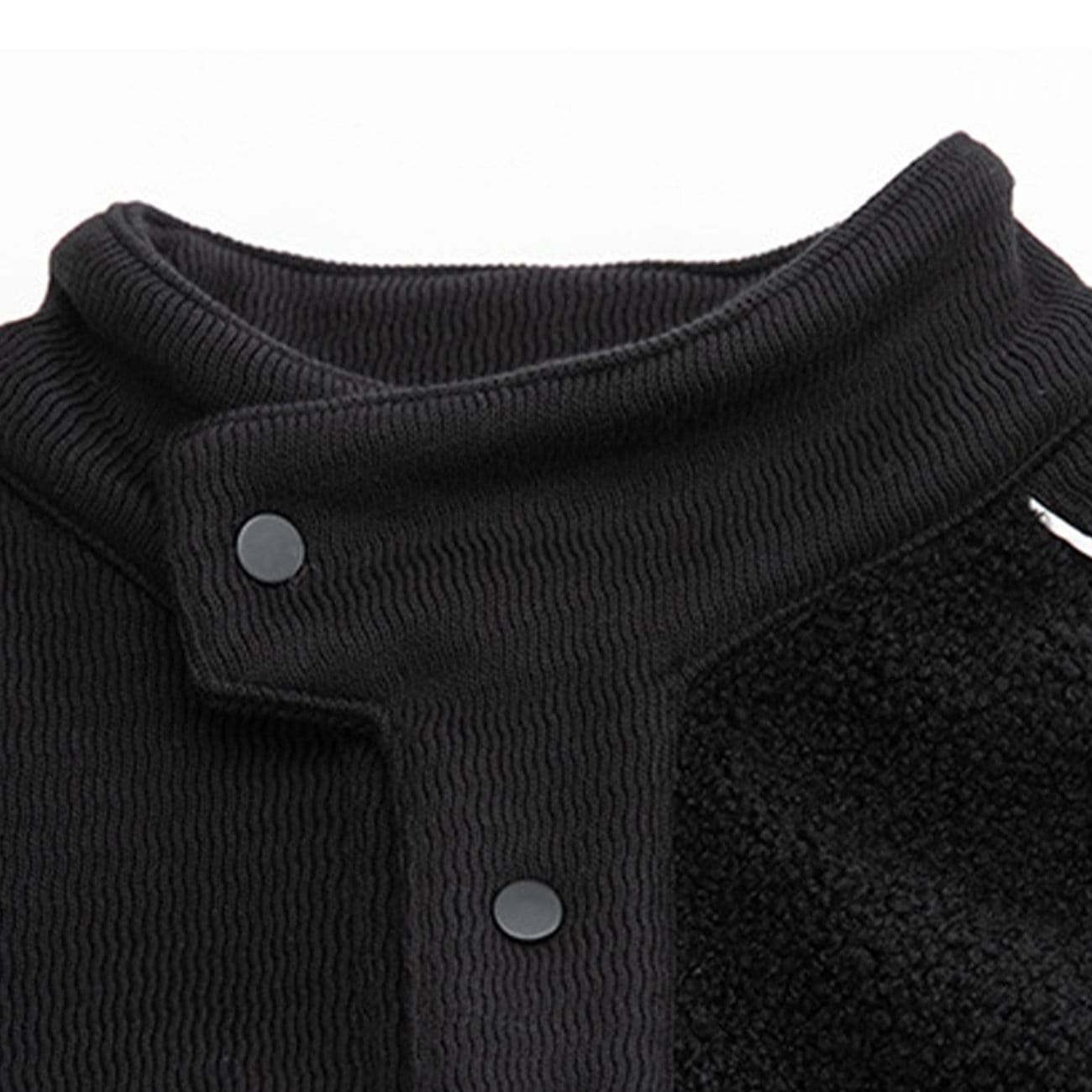 Dark Patchwork Drawstring Sherpa Sweatshirt Streetwear Brand Techwear Combat Tactical YUGEN THEORY