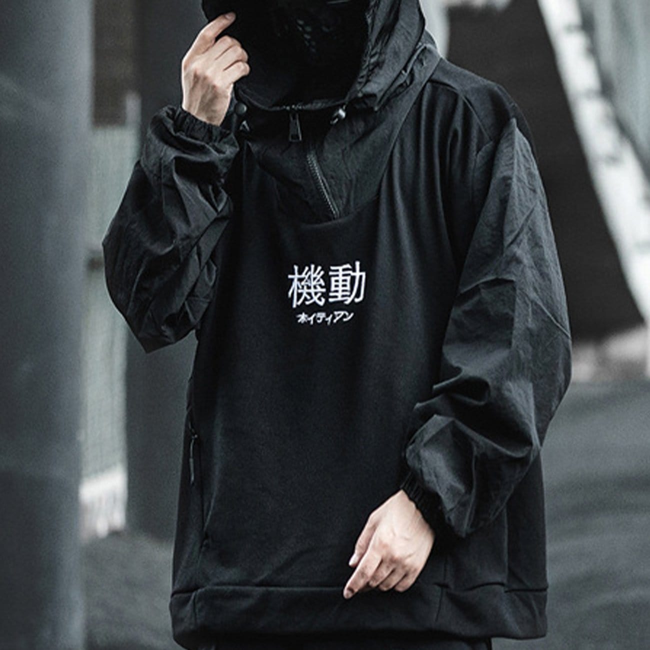 Dark Patchwork Embroidery Hoodies Streetwear Brand Techwear Combat Tactical YUGEN THEORY