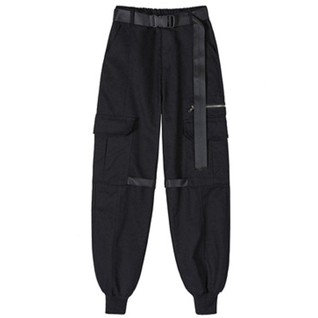 Dark Personalized Belt Ribbons Cargo Pants Streetwear Brand Techwear Combat Tactical YUGEN THEORY