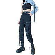 Dark Personalized Belt Ribbons Cargo Pants Streetwear Brand Techwear Combat Tactical YUGEN THEORY