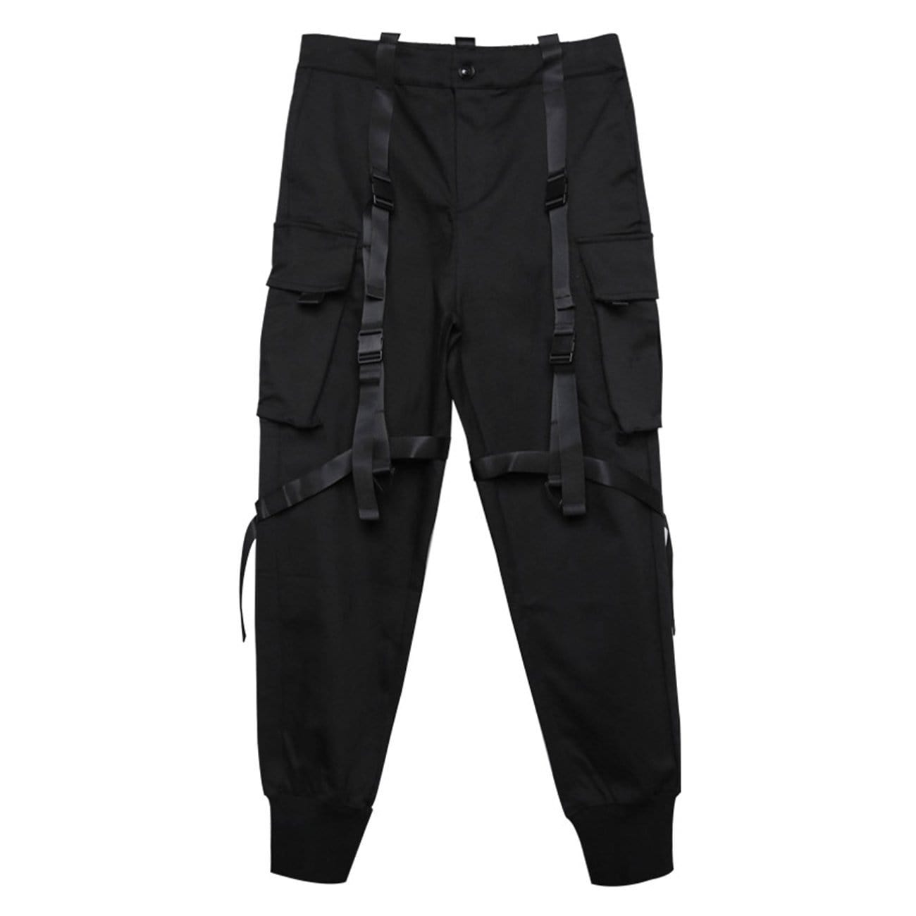 Dark Pockets Ribbons Cargo Pants Streetwear Brand Techwear Combat Tactical YUGEN THEORY