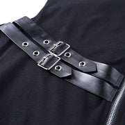 Dark Punk Double Zipper Turtleneck Sweatshirt Streetwear Brand Techwear Combat Tactical YUGEN THEORY