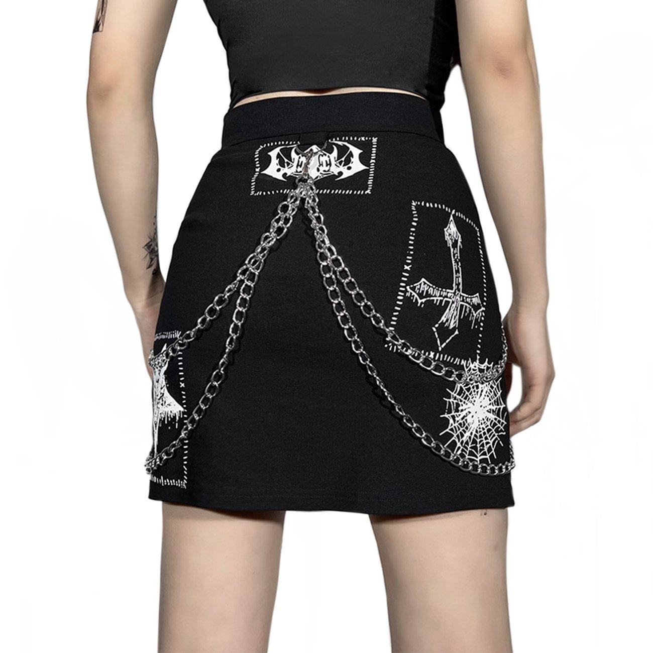 Dark Punk Skeleton Chain Skirt Streetwear Brand Techwear Combat Tactical YUGEN THEORY