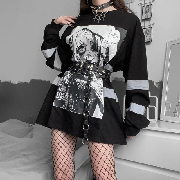 Dark Reflective Demon Graphic Sweatshirt Streetwear Brand Techwear Combat Tactical YUGEN THEORY