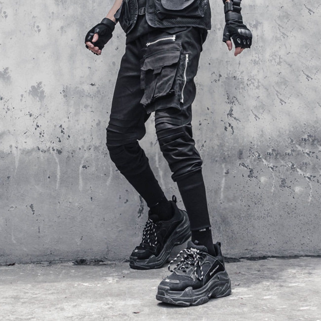 Dark Removable Pocket Cargo Pants Streetwear Brand Techwear Combat Tactical YUGEN THEORY
