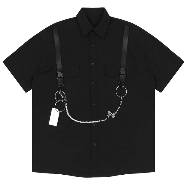 Dark Ribbon Chain Shirt Streetwear Brand Techwear Combat Tactical YUGEN THEORY
