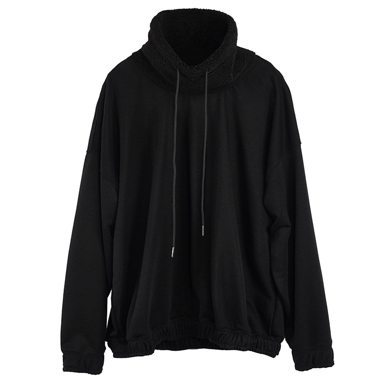 Dark Sherpa High-neck Drawstring Sweatshirt Streetwear Brand Techwear Combat Tactical YUGEN THEORY