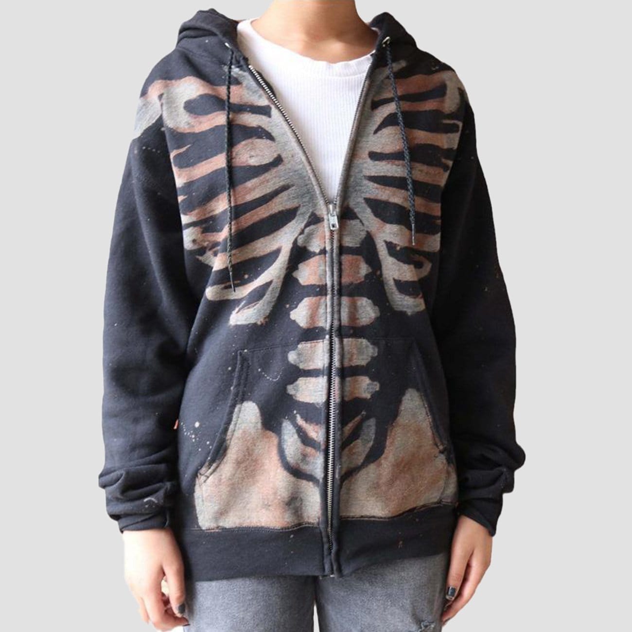 Dark Skeleton Print Hoodie Streetwear Brand Techwear Combat Tactical YUGEN THEORY