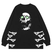 Dark Skeleton Print Sweatshirt Streetwear Brand Techwear Combat Tactical YUGEN THEORY