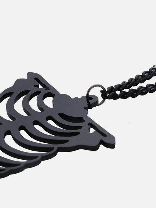 Dark Skull Skeleton Necklace Streetwear Brand Techwear Combat Tactical YUGEN THEORY