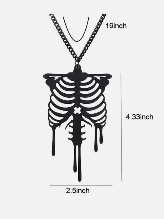 Dark Skull Skeleton Necklace Streetwear Brand Techwear Combat Tactical YUGEN THEORY