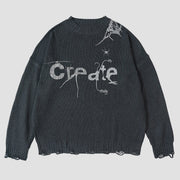 Dark Spider Creation Ripped Hole Knitted Sweater Streetwear Brand Techwear Combat Tactical YUGEN THEORY