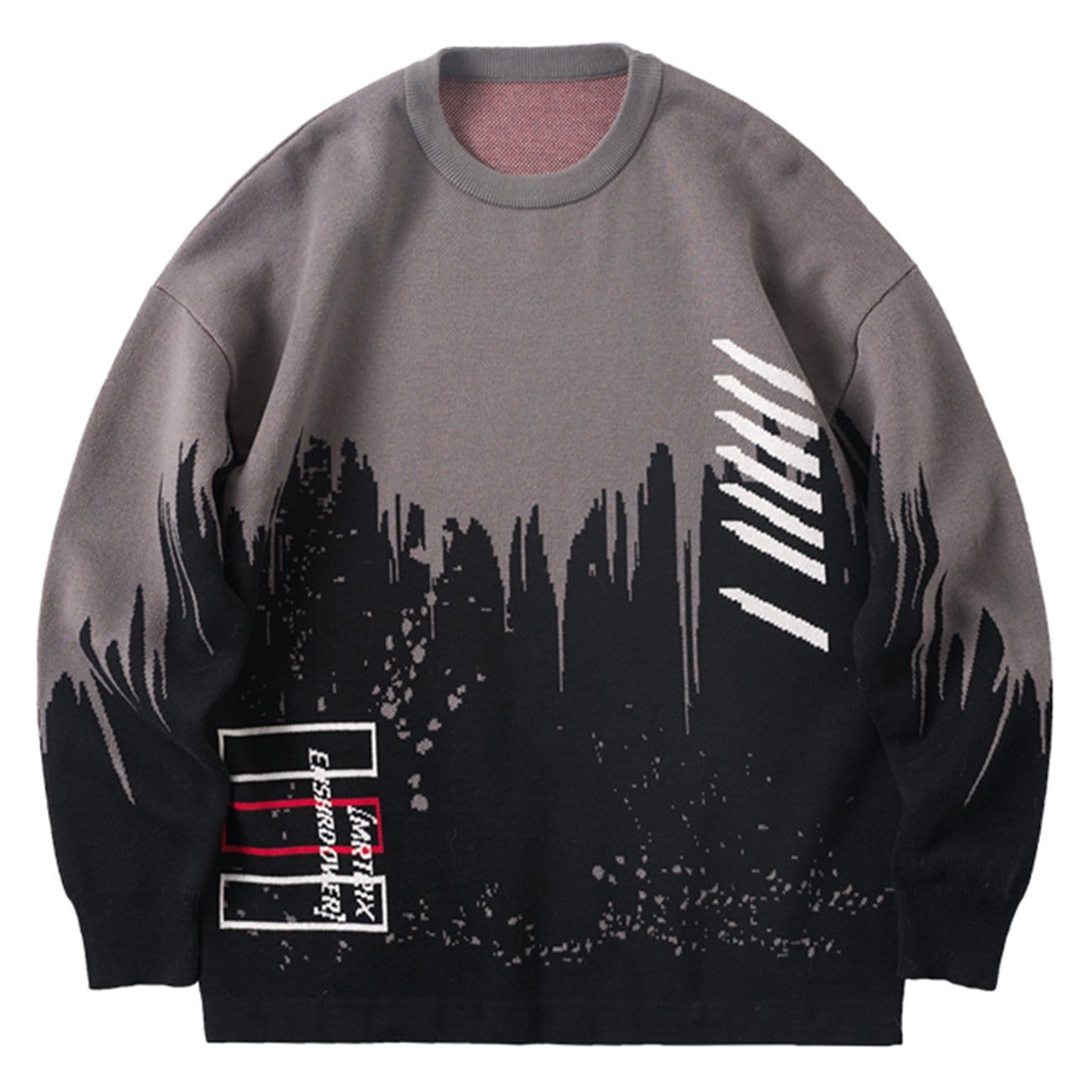 Dark Splash Ink Texture Knitted Sweater Streetwear Brand Techwear Combat Tactical YUGEN THEORY